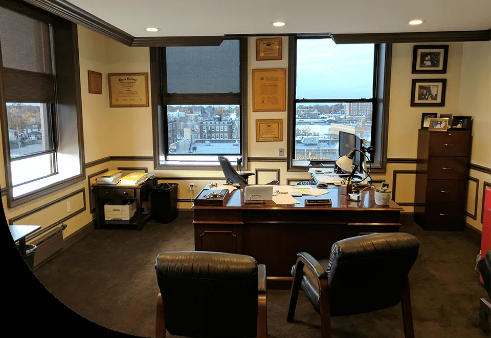 Office at the Hempstead location, overlooking Fulton Avenue.