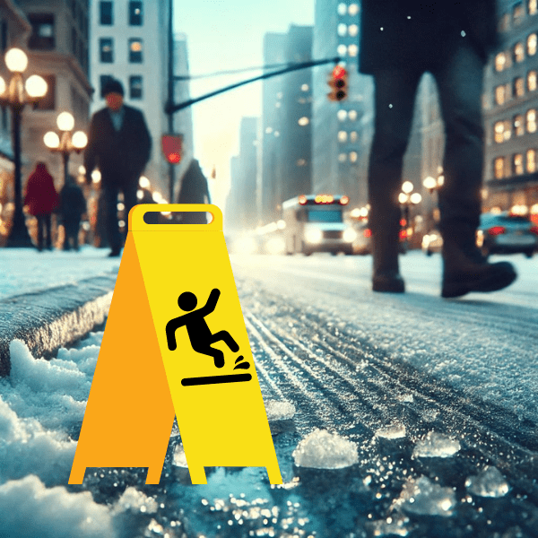 Caídas en hielo: personas caminando en nieve en nueva york