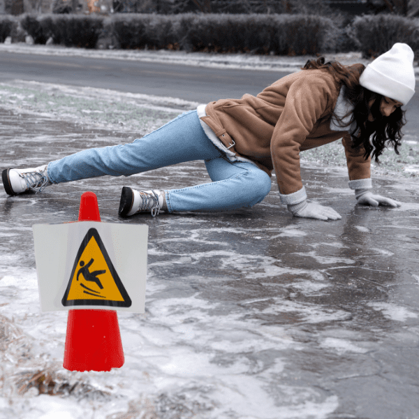 Caídas en hielo: persona en el suelo por una caida en hielo en nueva york