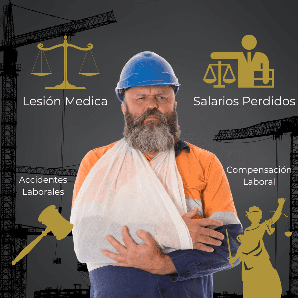 Herido en el trabajo: persona herida en su trabajo de construcción